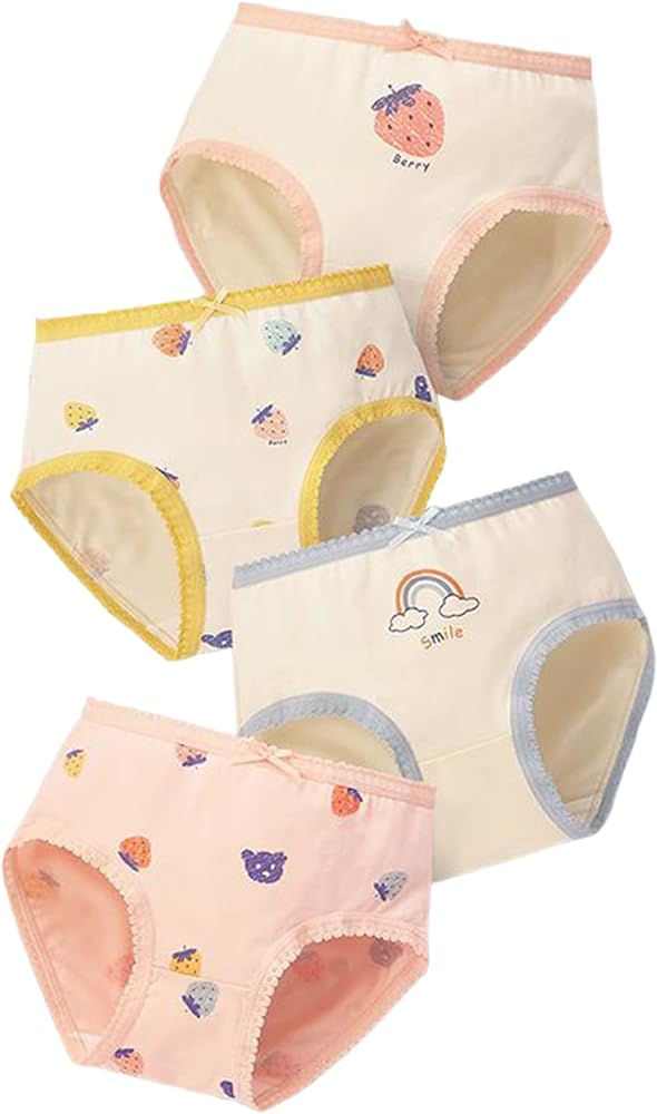 Little Girls' Soft Cotton Underwear Toddler Kids Breathable Comfort Panty Briefs Multipack