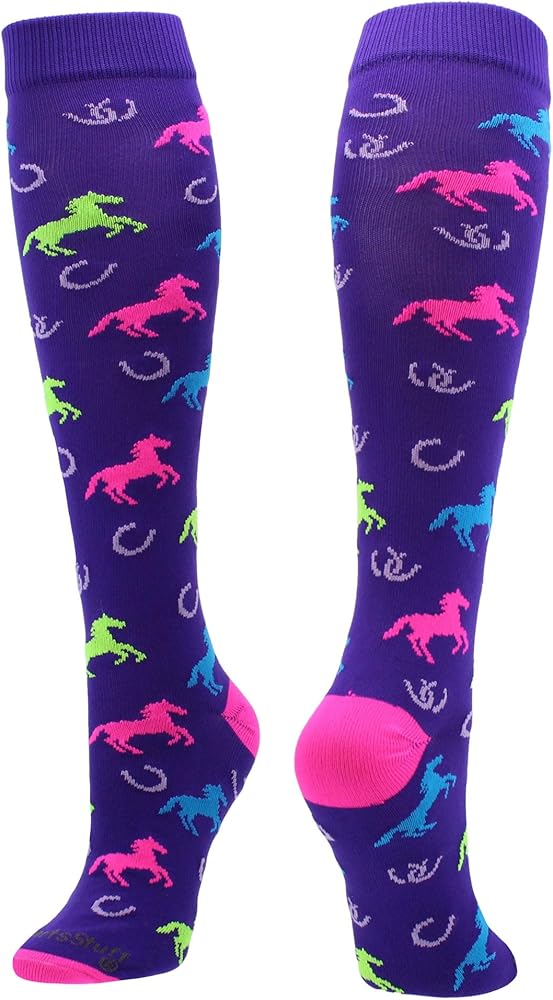 MadSportsStuff Wild Horses Equestrian Athletic Over the Calf Socks