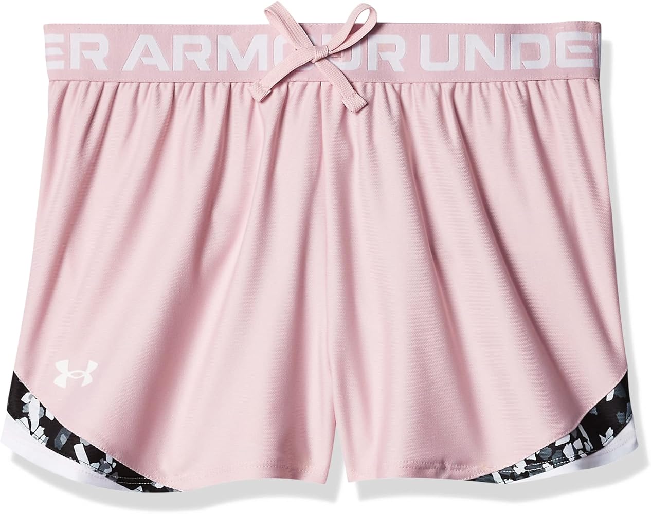 Under Armour Girl's Play Up Tricolor Shorts (Big Kids) Prime Pink/White SM (8 Big Kid)