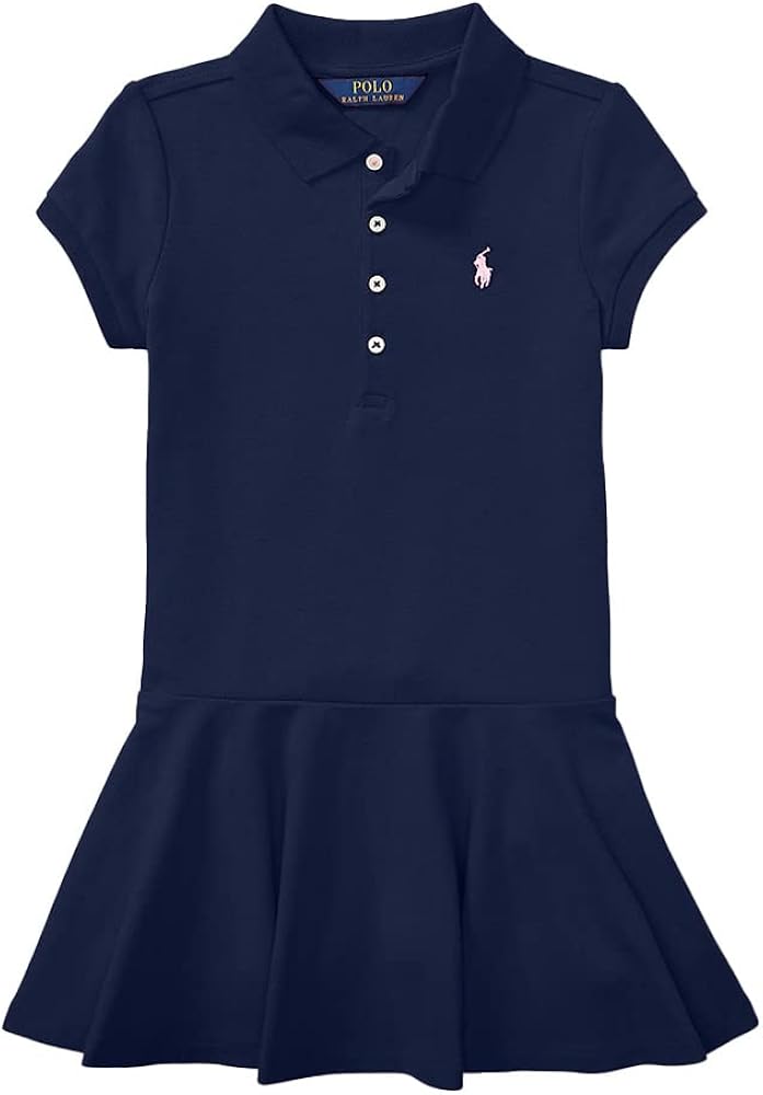 Ralph Lauren Polo Girls Short Sleeve Stretch Mesh Dress