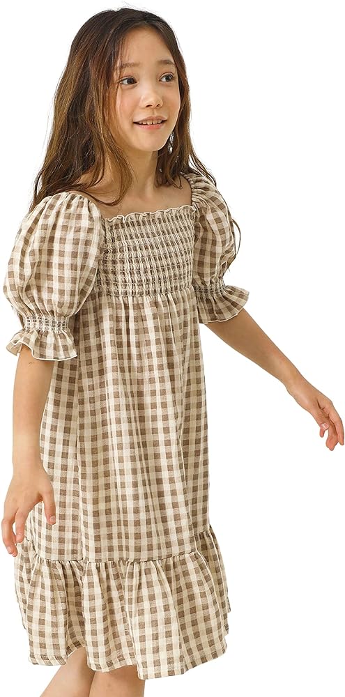 NOTHING FITS BUT Girl’s Classic Cotton Dress, Muslin Gingham Hana Gown, Kids Casual Long Dress