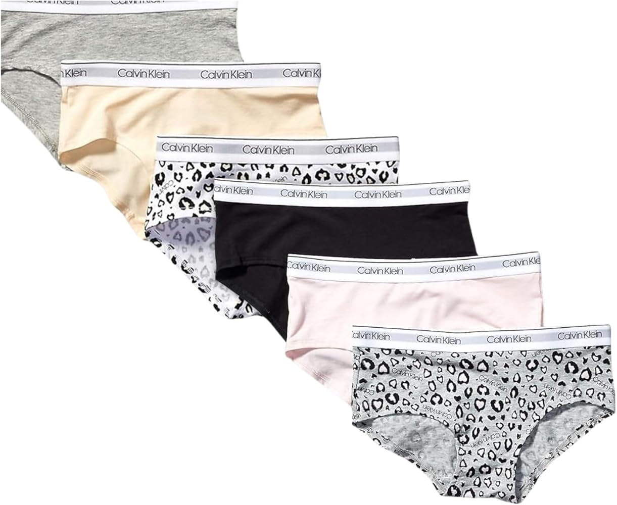 Calvin Klein Girls' Hipster Panty Underwear, Multipack