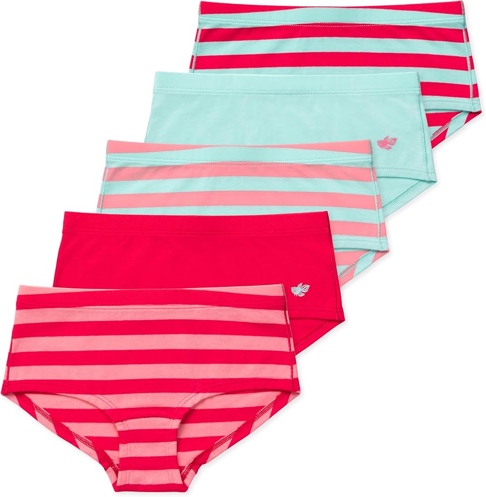 Lucky & Me | Annika Girls Boyshort Panties | Soft Cotton Blend Underwear | 5-Pack