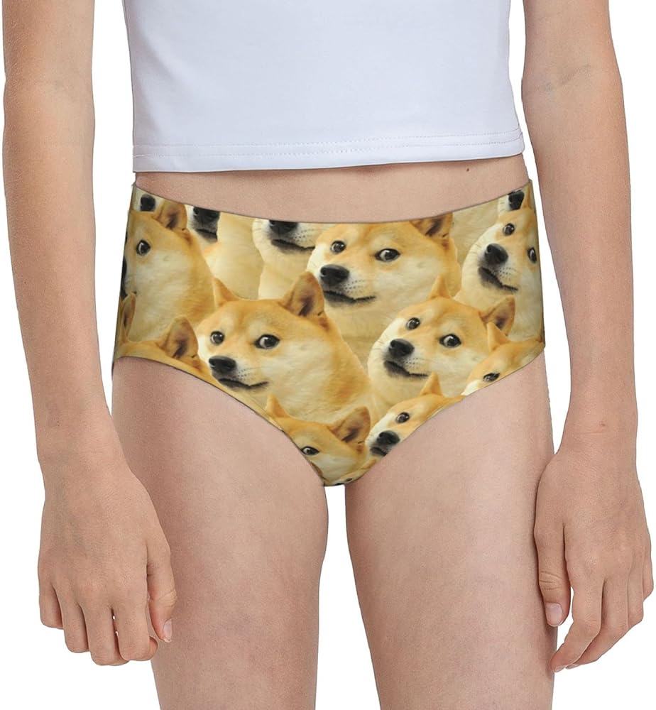 Augenstern Cotton Underwear Funny Doge Emoticon Shiba Inu Girls'Briefs Soft Underpants