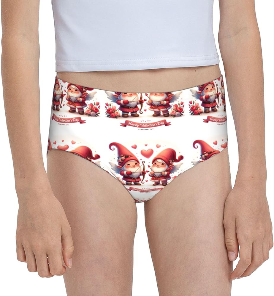 Augenstern Cotton Underwear Valentine-Gnomes-Cupids Girls'Briefs Soft Underpants