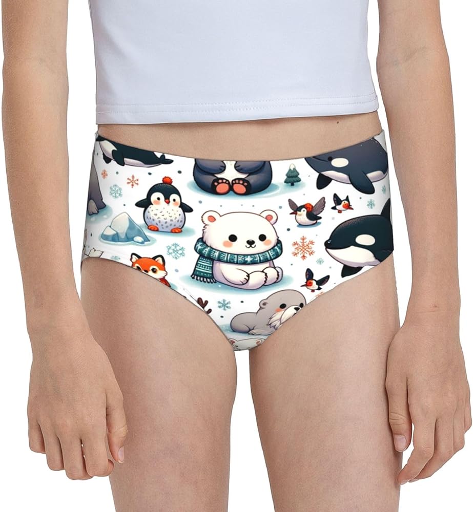 Augenstern Cotton Underwear Arctic-Circle-Cute-Animals Girls'Briefs Soft Underpants