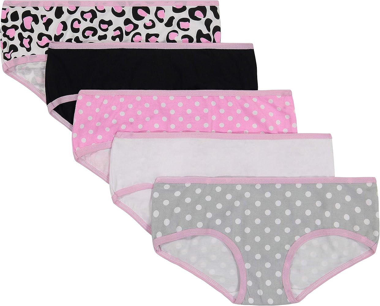 Andy & Evan Girls Hipster Briefs Super Soft 95% Cotton Tagless 5-Pack