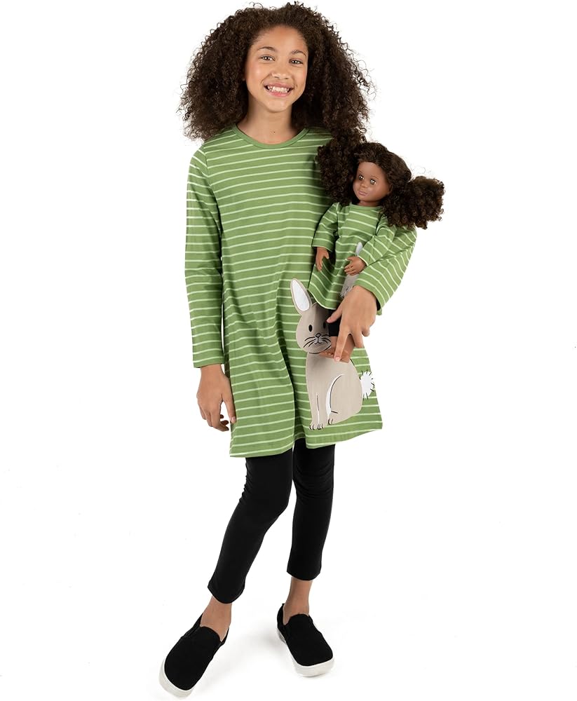 Leveret Matching Doll & Girls Dress 100% Cotton Variety of Styles (Size 2-14 Years)