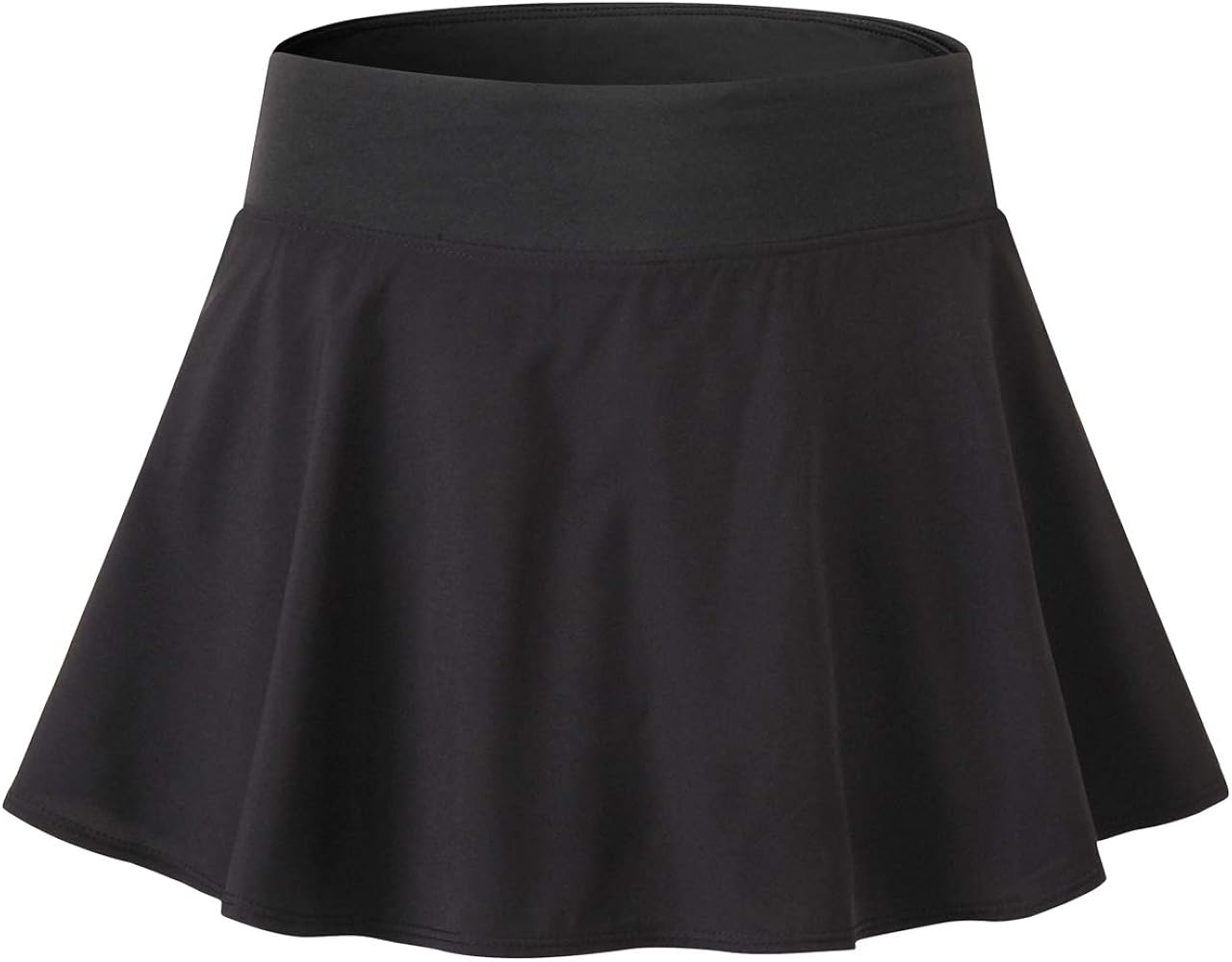 Big Girl's Pleated Active Skort Super Light Womens Mini Tennis Skirt with Shorts