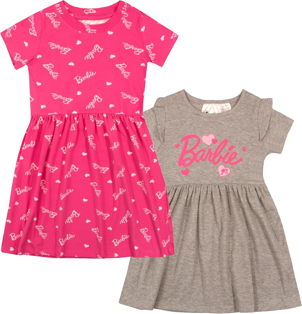 Barbie Girls Casual Dresses 2 Pack Super Soft Dress Girls Dresses Kids Dress Casual Girl Dress