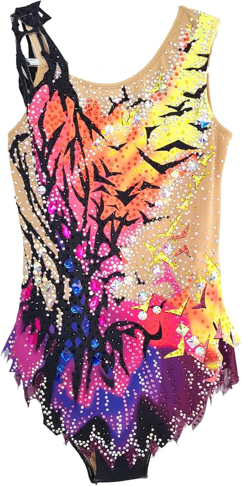 Purple Artistic Gymnastics Dress Girl Sleeveless Professional Performance Clothing for Rhythmic Gymnastics Uniform