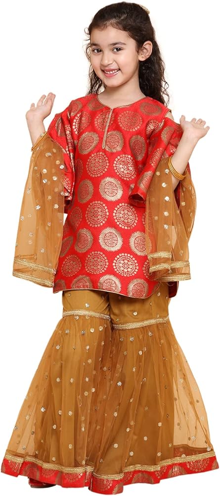 ADIVA Girls Party Wear Kurti and Palazzo Set for Kids