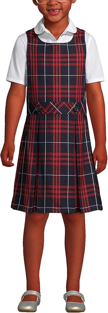 Lands' End Girls Uniform Plaid Jumper