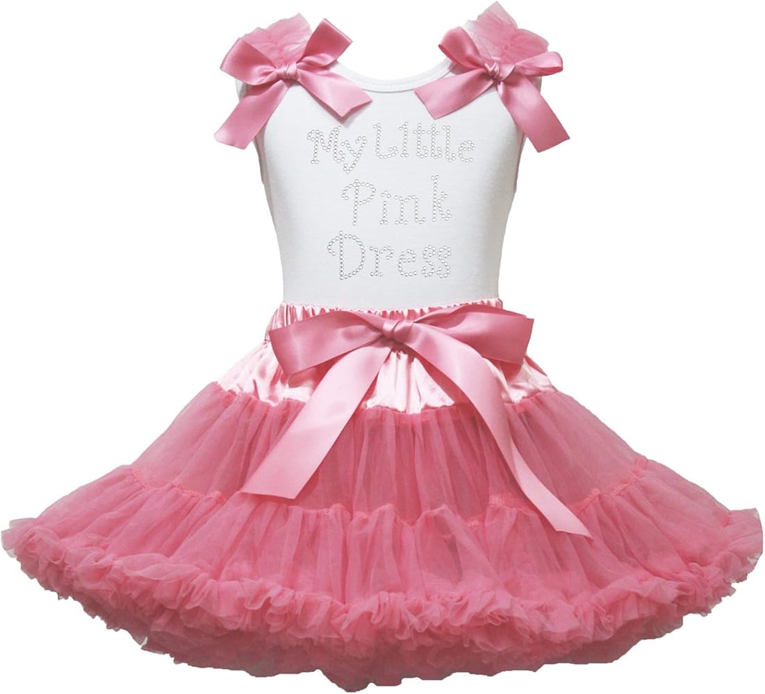 Petitebella My Little Pink Dress White Shirt Hearts Dusty Pink Skirt Girl Outfit 1-8y