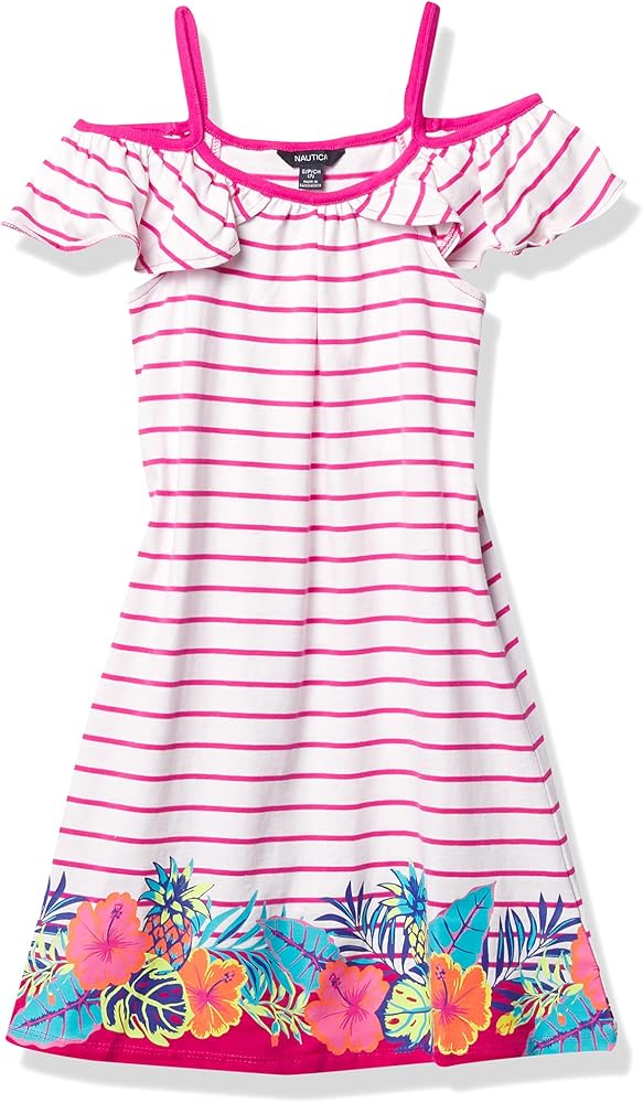 Nautica Girls' Off Shoulder Fashion Dress