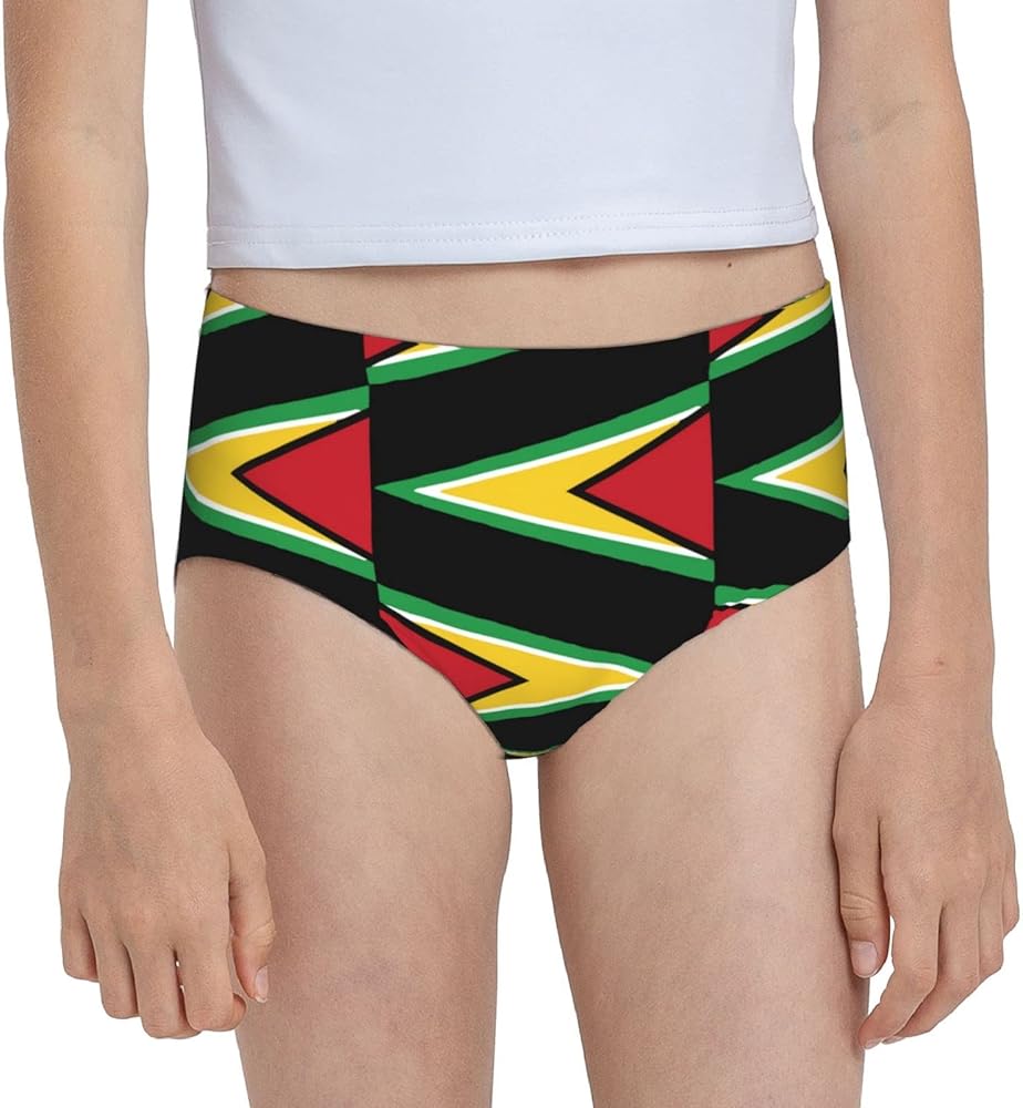 Augenstern Cotton Underwear Guyana-Flag-Jamaica-Plaid Girls'Briefs Soft Underpants