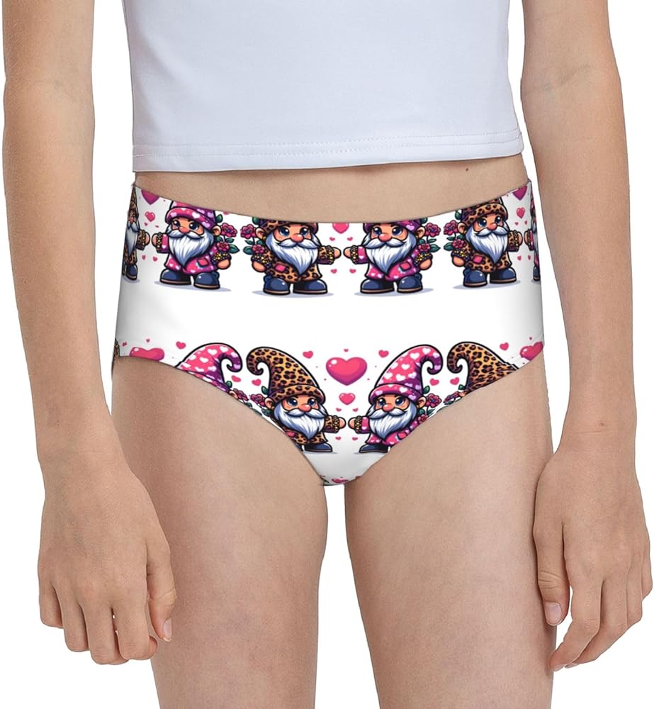 Augenstern Cotton Underwear Valentine-Heart-Leopard Girls'Briefs Soft Underpants