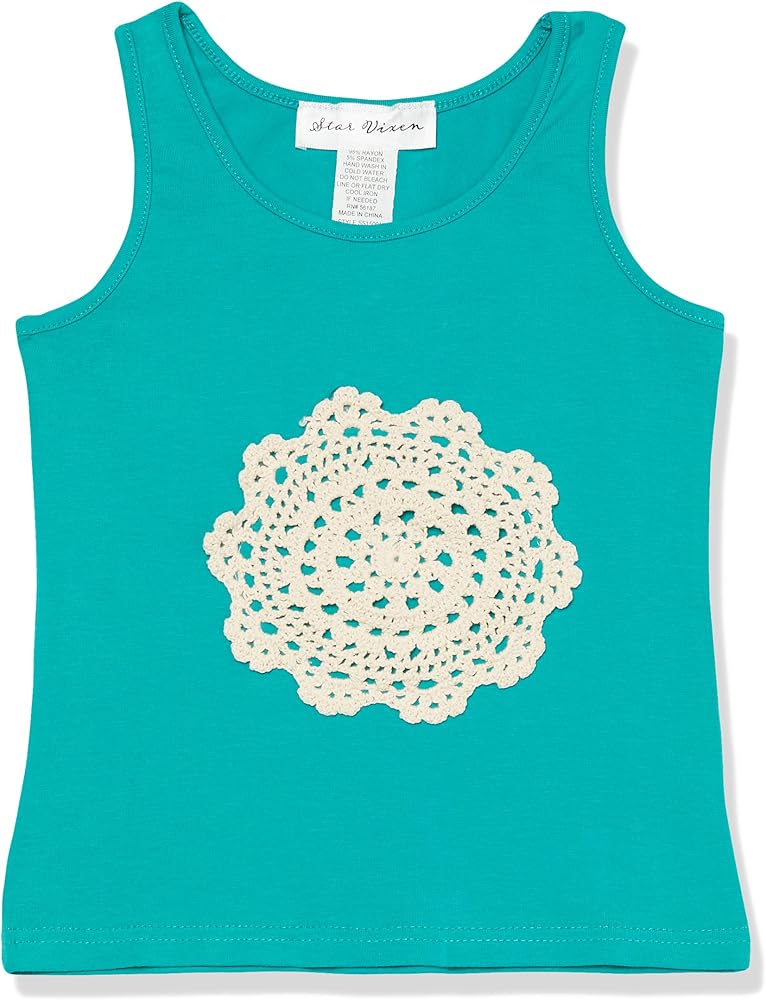 Star Vixen Girls' Tank Top with Crochet Applique