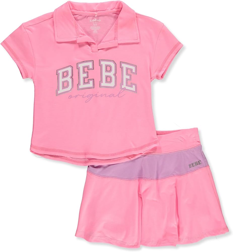 bebe Girls' 2-Piece Tennis Skirt Set Outfit