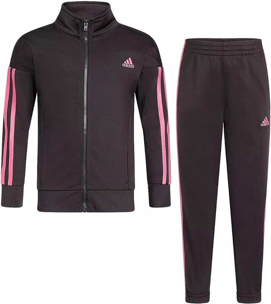 adidas Girls Zip Front Classic Tricot Jacket and Joggers SetTricot Track Set