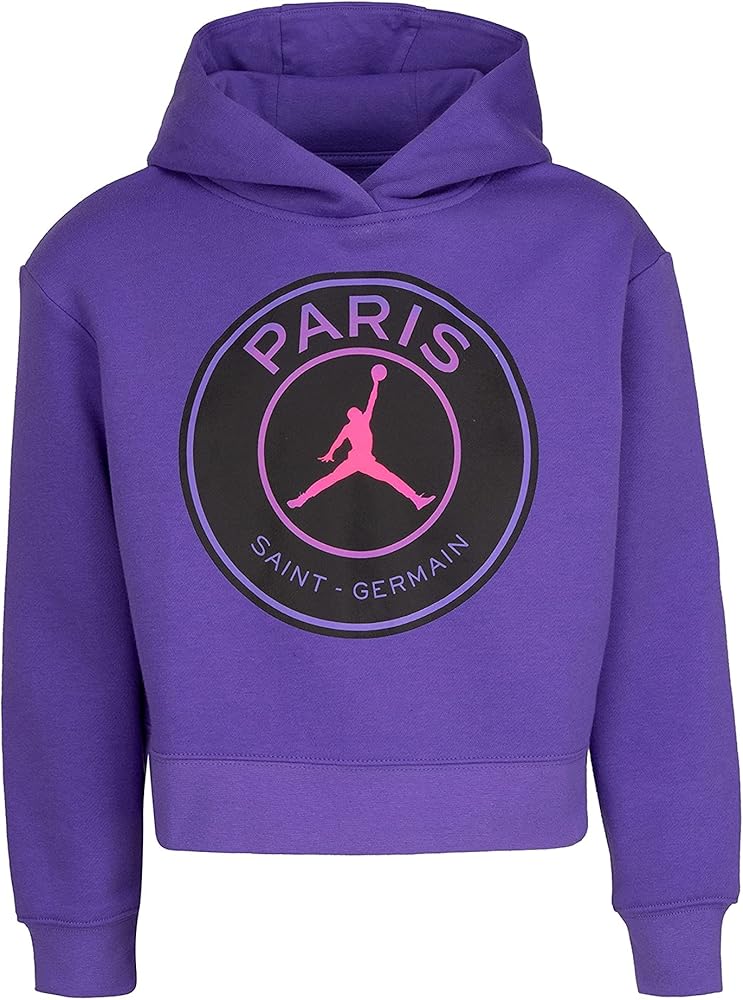 Jordan Girl's PSG Fleece Pullover (Little Kids/Big Kids) Wild Violet SM (7 Little Kid)