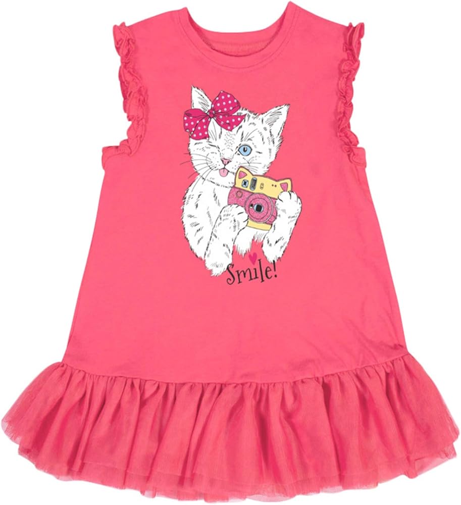 Toddler Girl Easter Tulle Dress Cute Cat Summer Short Sleeve Cotton Casual Tutu Skirt Dresses 2T