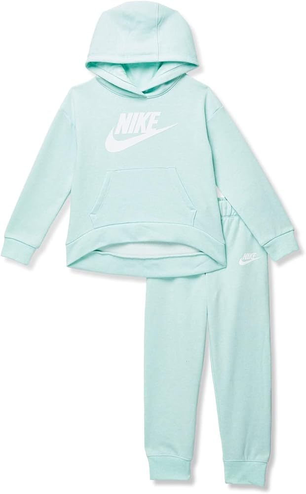 Nike Girl's Club Fleece Set (Toddler/Little Kids) Mint Foam Heather 4 Little Kid