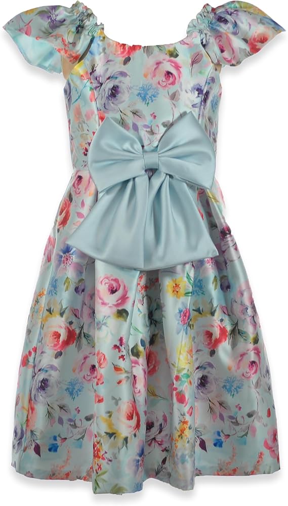 Bonnie Jean Girls' Floral Mikado Dress