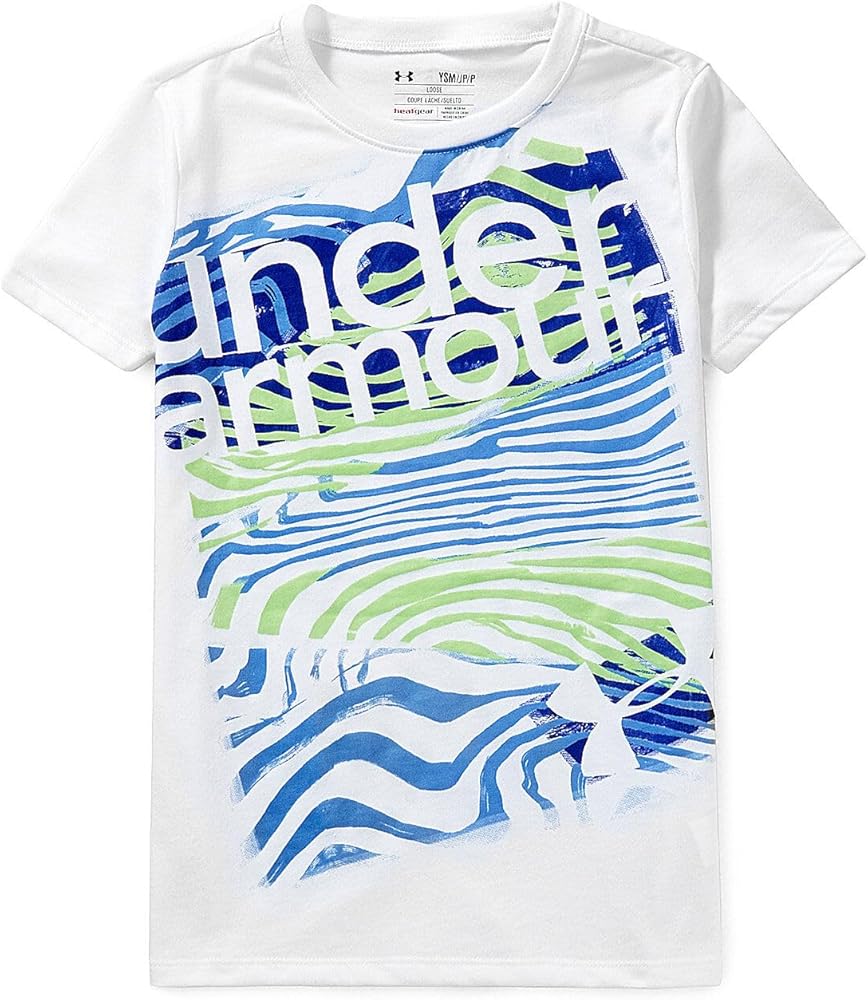 Under Armour Girls UA Zebra Branded Tee (US, Alpha, Large, Regular, WHITE)