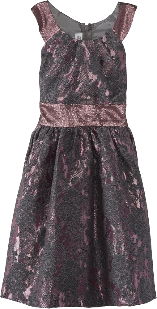 Bonnie Jean Big Girls' Allover Sparkle Dress with Circle Collar