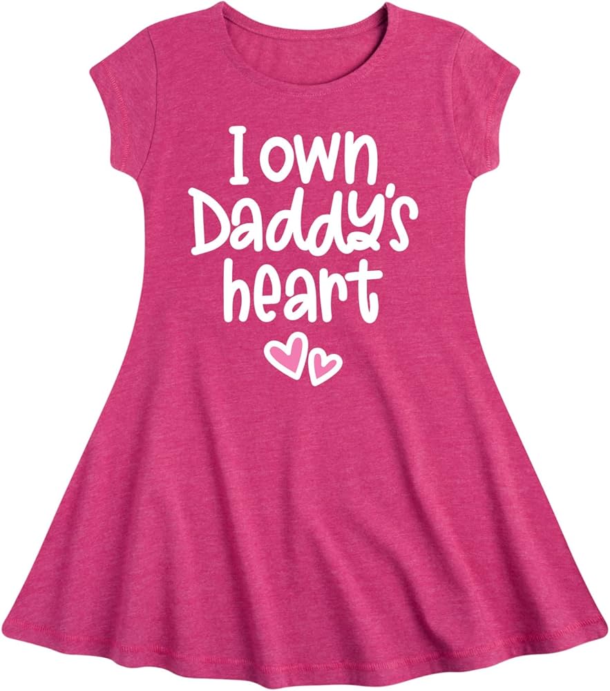 Instant Message - I Own Daddy's Heart - Toddler & Youth Girls Fit & Flare Dress