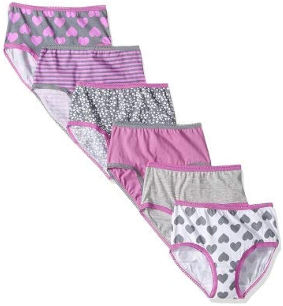 CHEROKEE Girls' Little Elastic Waist Lace Trim Underwear, 6 Pack