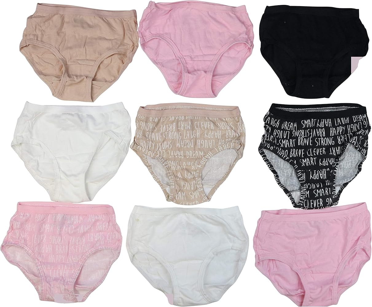 Fruit of the Loom Girls’ Cotton Underwear,Assorted, Multipack (Assorted Cotton Brief 9 Pk