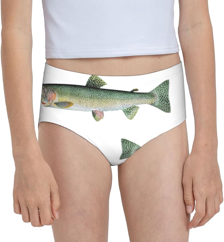 Augenstern Cotton Underwear Cutthroat Rrout On White Girls'Briefs Soft Underpants