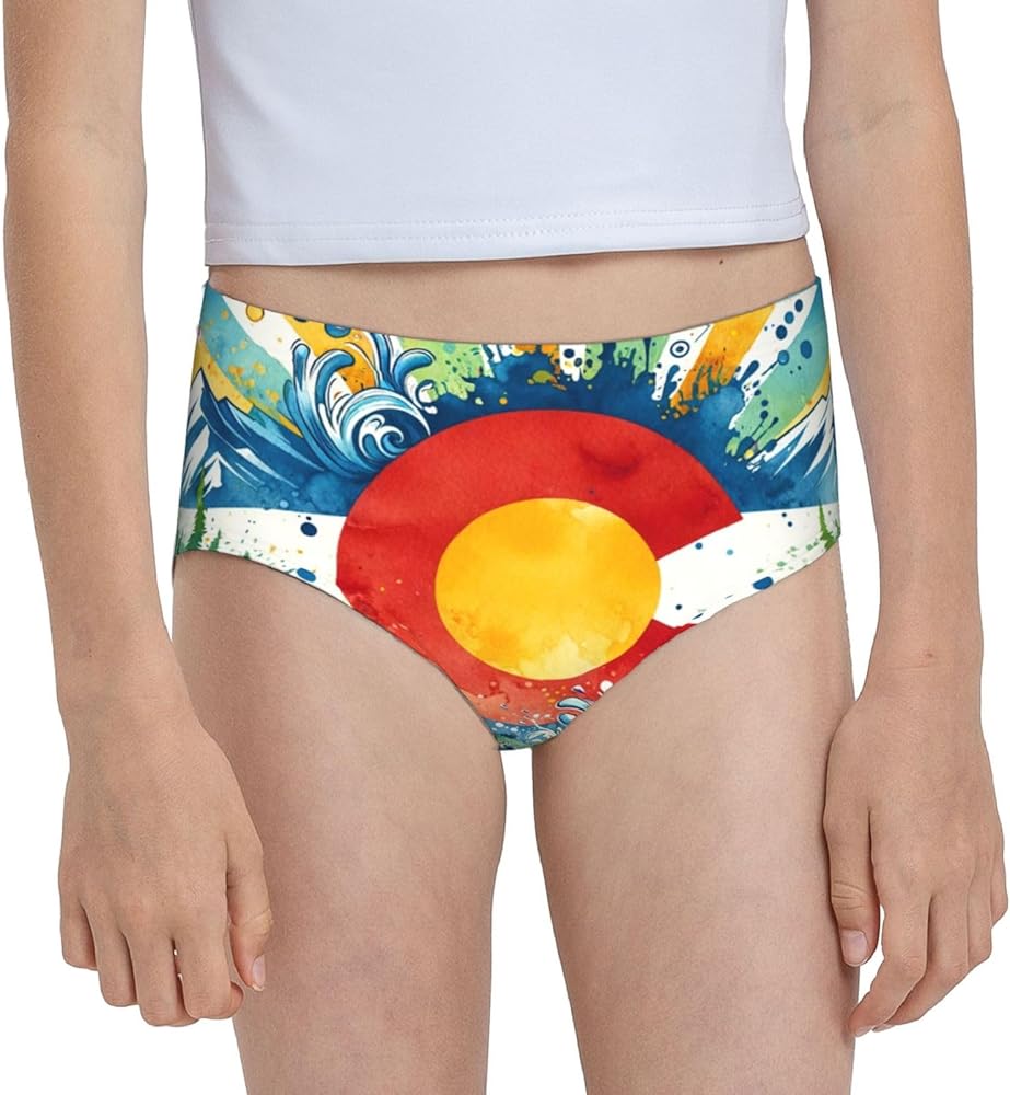 Augenstern Cotton Underwear Colorado-Sun-And-Splash Girls'Briefs Soft Underpants