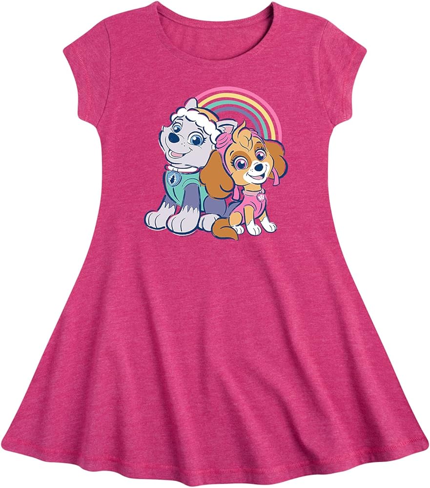 HYBRID APPAREL - Paw Patrol - Best Friends - Toddler and Youth Girls Fit and Flare Dress