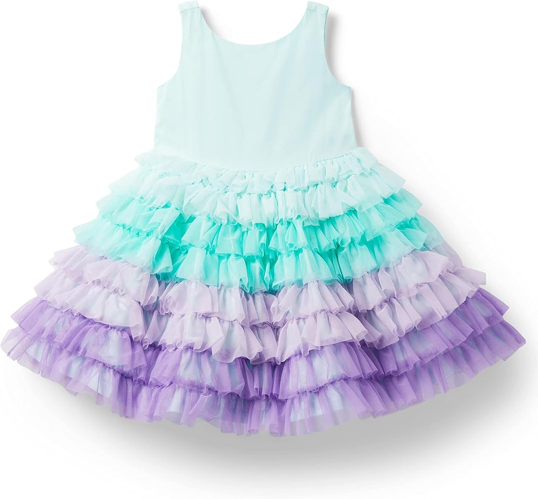 Janie and Jack Girl's Little Mermaid Tulle Layered Dress (Toddler/Little Kids/Big Kids) Multicolor 12 Big Kid