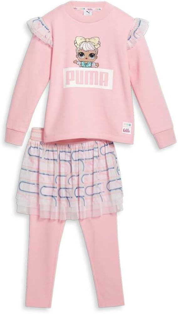 Puma Toddler Girls Laughing Out Loud X 2 Piece Crewneck Shirt & Leggings Set Athletic Tops Casual Leggings - Pink