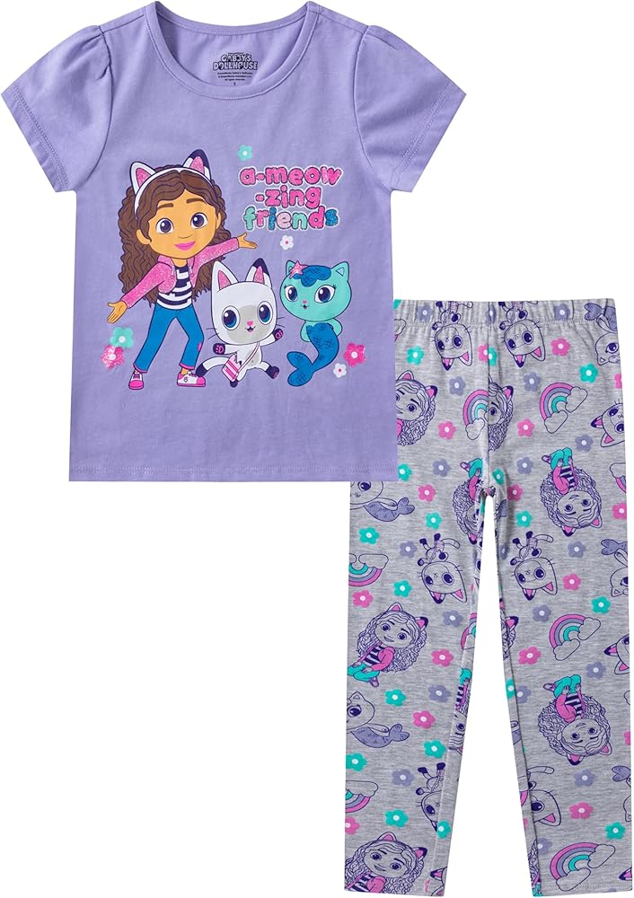 DREAMWORKS GABBY'S DOLLHOUSE Girls Short Sleeve T-shirt and Legging Pants Set for Toddlers to Big Kids