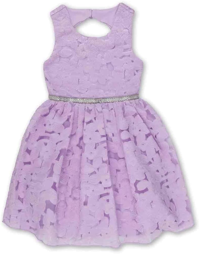 Speechless Girls' Sleeveless Organza Jacquard Party Dress