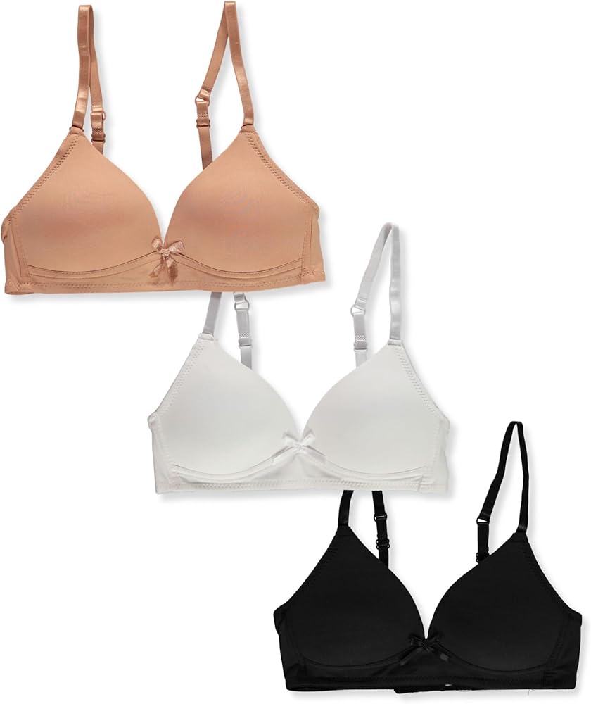 Rene Rofe Girls' 3-Pack Wirefree Micro Bra