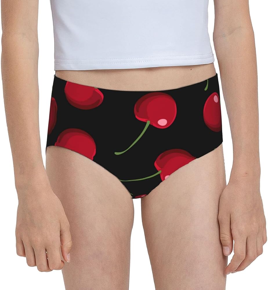 Augenstern Cotton Underwear Red Cherry Fruit Girls'Briefs Soft Underpants