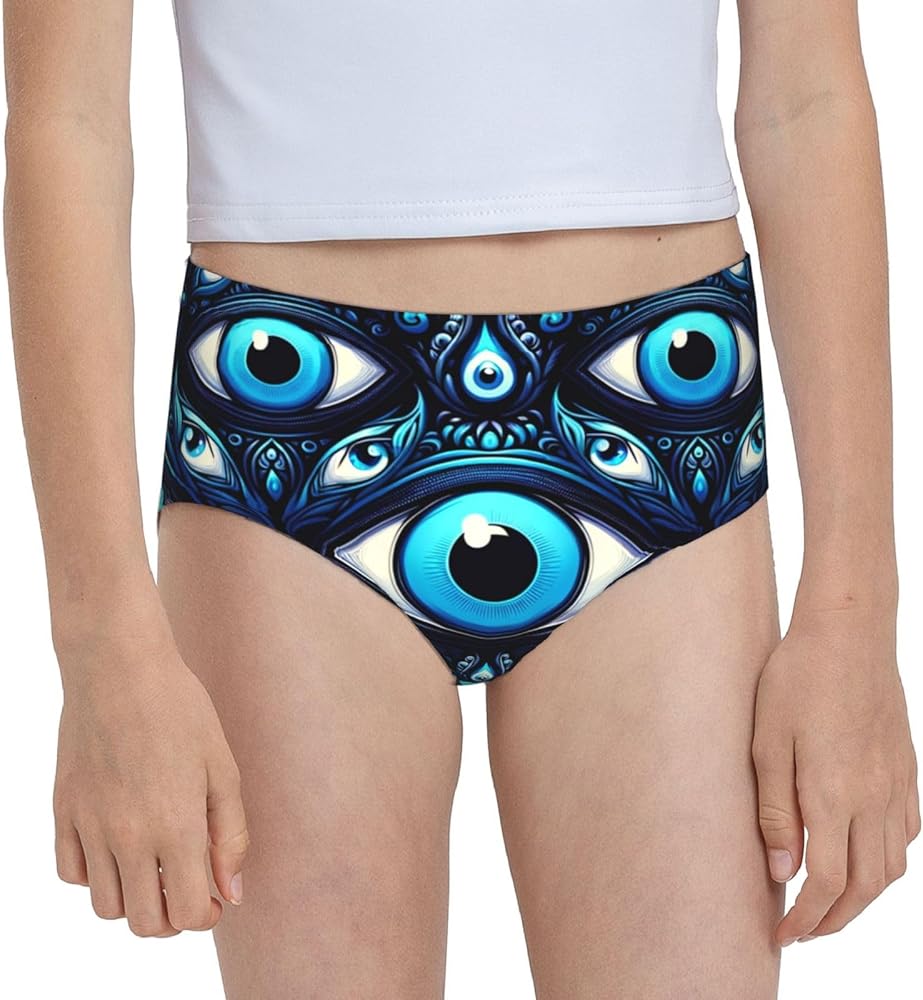 Augenstern Cotton Underwear Turkish-Blue-Evil-Eye-Bead Girls'Briefs Soft Underpants