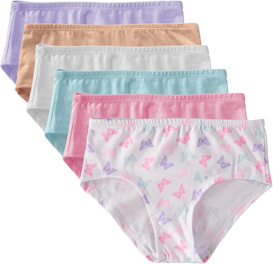 Girls Underwear Pack Cotton Stretch Hipsters, 6-Pack (7-14)