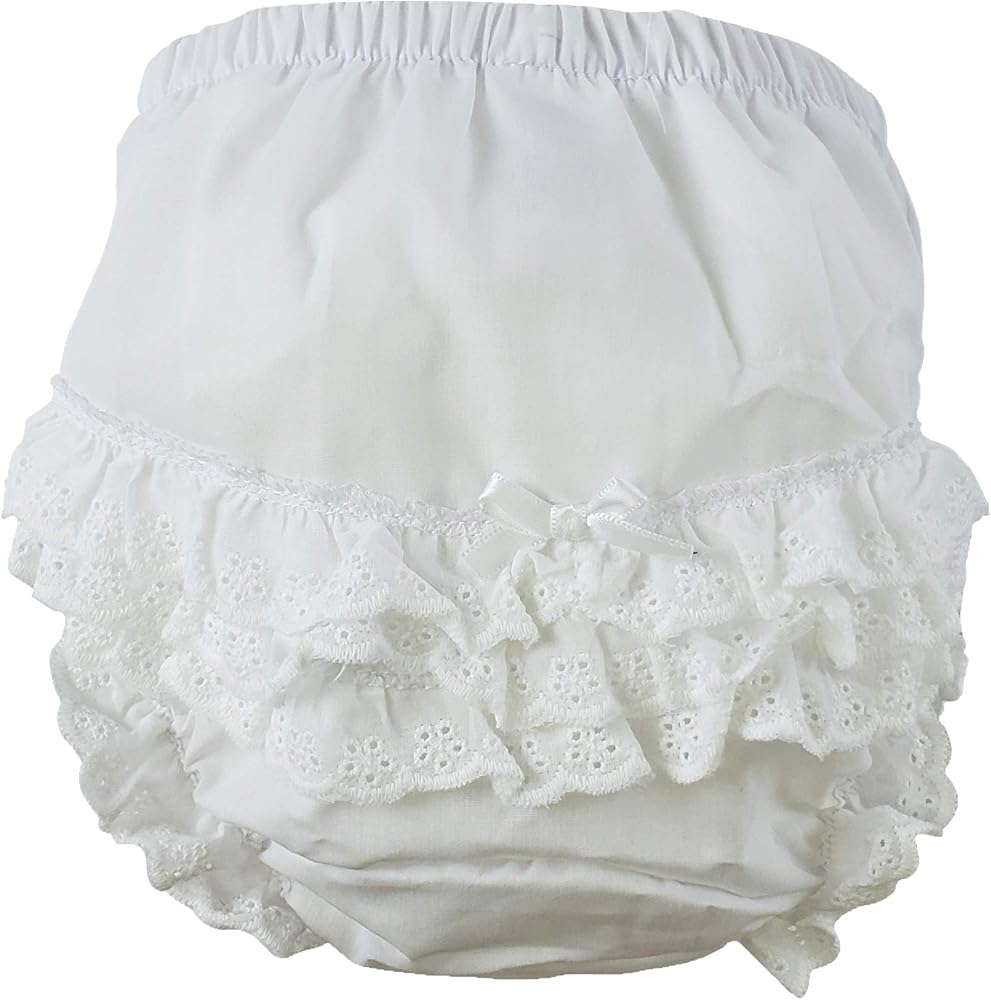 bambini White Girl's Cotton/Poly Fancy Pants Underwear