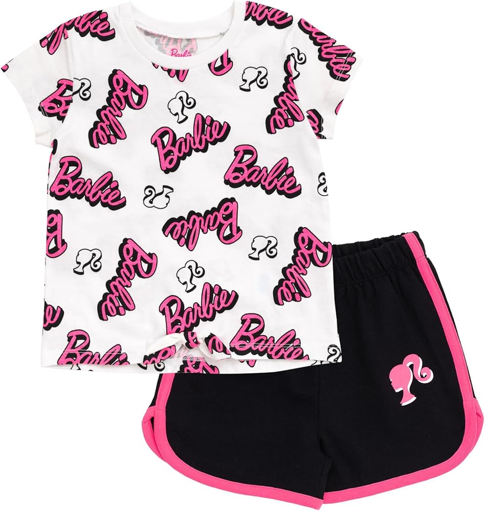 Barbie T-Shirt And Dolphin Active Shorts Outfit Set Modern Girls coordinated outfit