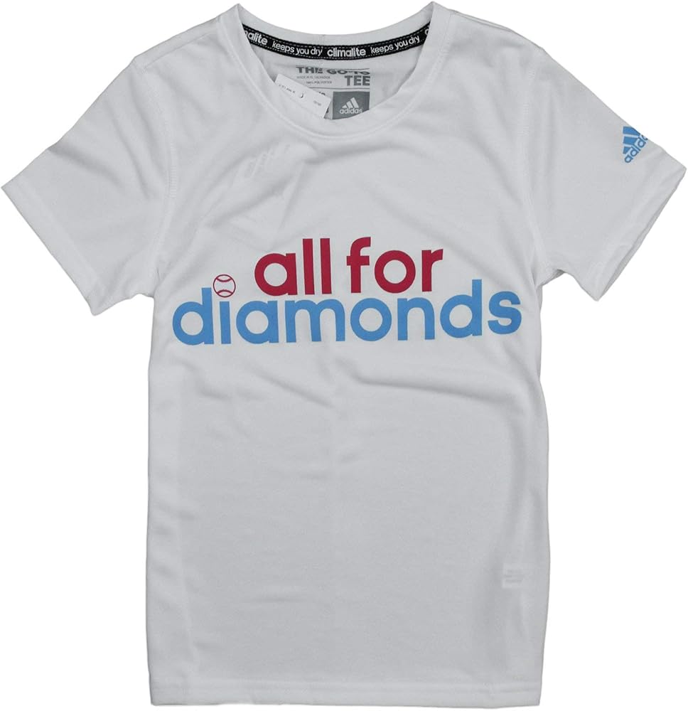 adidas Big Girls All for Diamonds Short Sleeve Climalite Tee