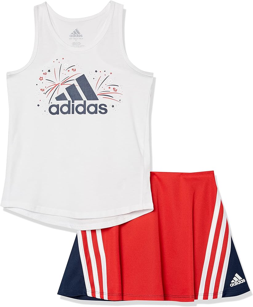 adidas girls 2 Piece Tank Skort Set