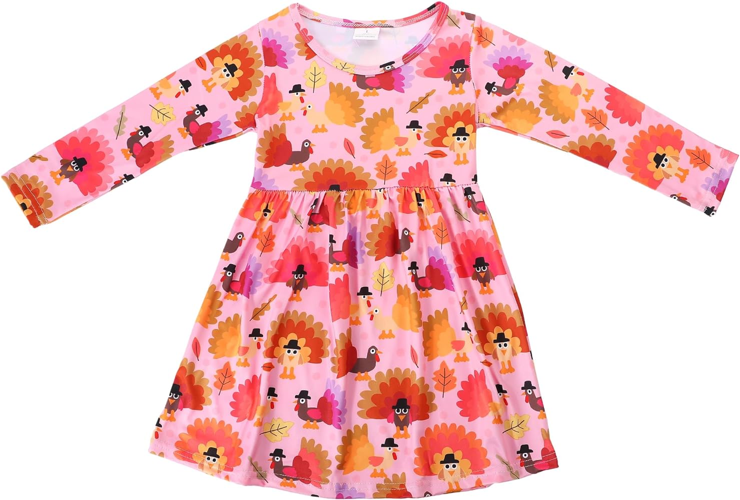 Halloween Christmas Toddler Girls Dress Pumpkin Spider Ghost Print Dresses Long Sleeve 2-8Y