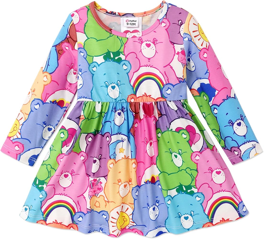 PATPAT Care Bears Girl Strap Dress Girl A Line Sundress Striped Cami Dress